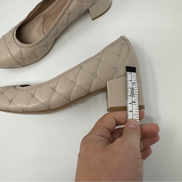 Vionic Tan Quilted Block Heel Ruby Pumps - Picture 7 of 14